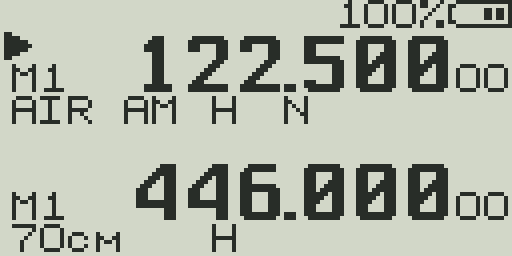 AM mode on airband frequency 122.500 MHz