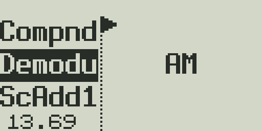 Demodulation menu — AM selected