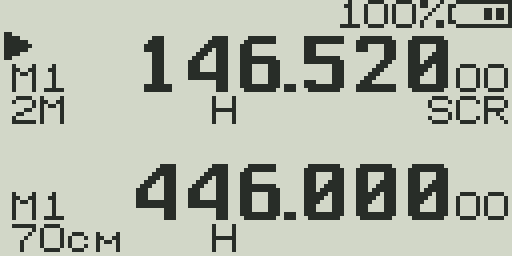 Scrambler active — SCR indicator visible